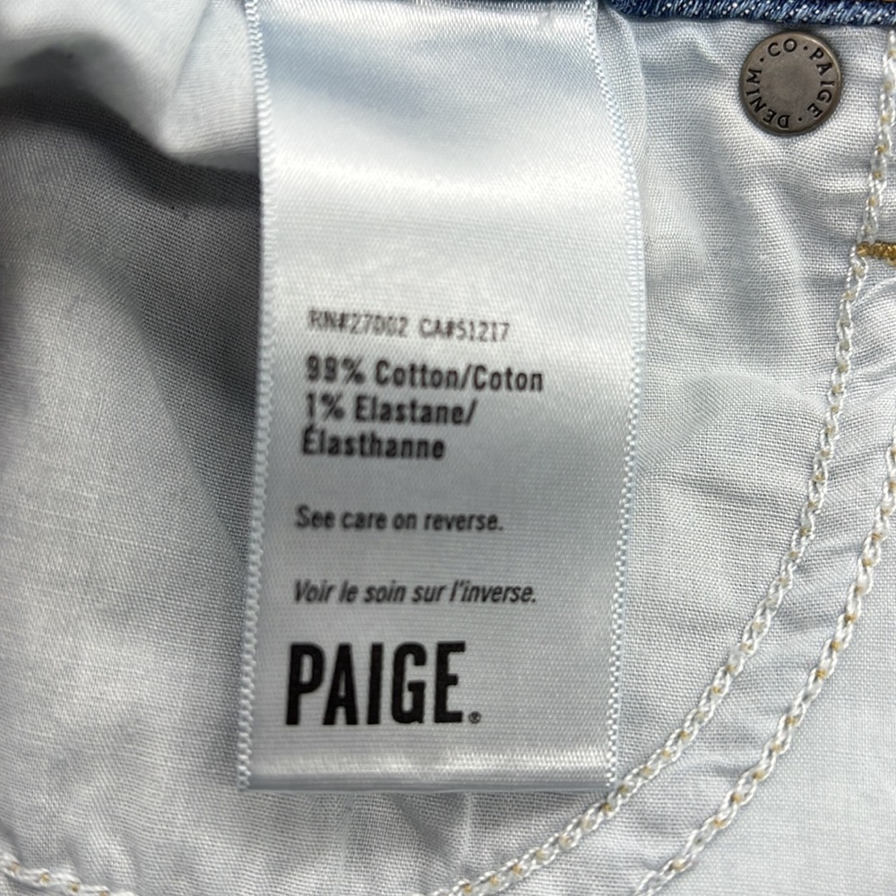 PAIGE Distressed Denim Shorts Raw Hem Folded Size 27 - Picture 10 of 12